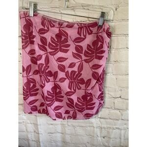 Womens‎ XL Plus Fuschia Tropical Floral Mesh Beach Skirt